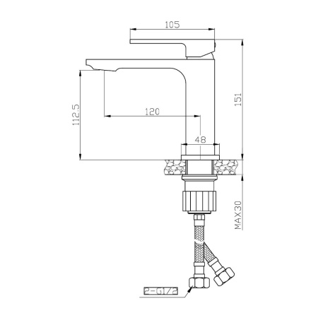 Смеситель для раковины однорычажный Orange Lutz M04-021w белый